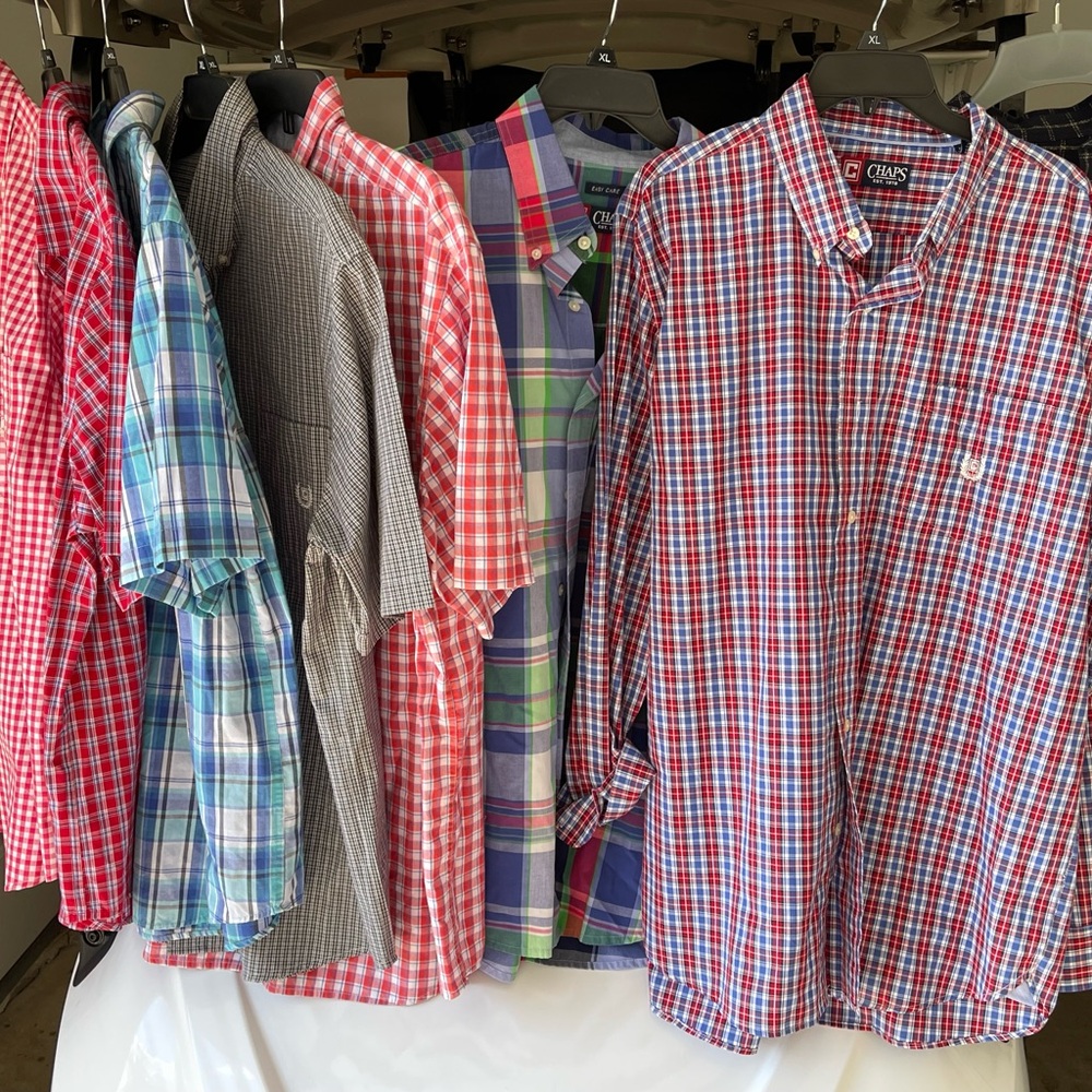 Men's Checkered Shirt - Red and Blue